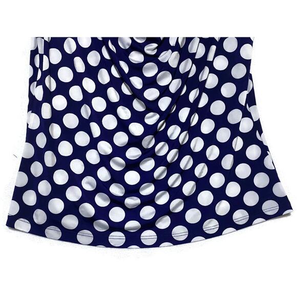 Jennie and Maris Top Women's Size Large Pullover Sleeveless Blue w/White Dots - Picture 6 of 6